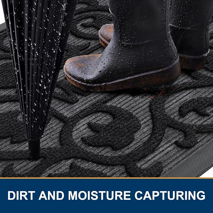 Smiry Welcome Door Mat Outside Entrance, Heavy Duty Trap Dirt and Moisture Easy - Image 3