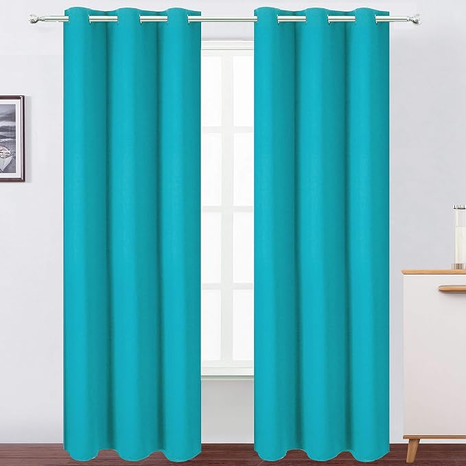 LEMOMO Teal Blackout Curtains 34 x 84 Inch Length/Set of 2 Curtain by Lemomo
