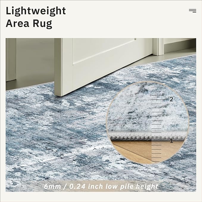 Runner Rug 2'x6' Abstract Washable Non-Slip Runner Rugs - Image 7