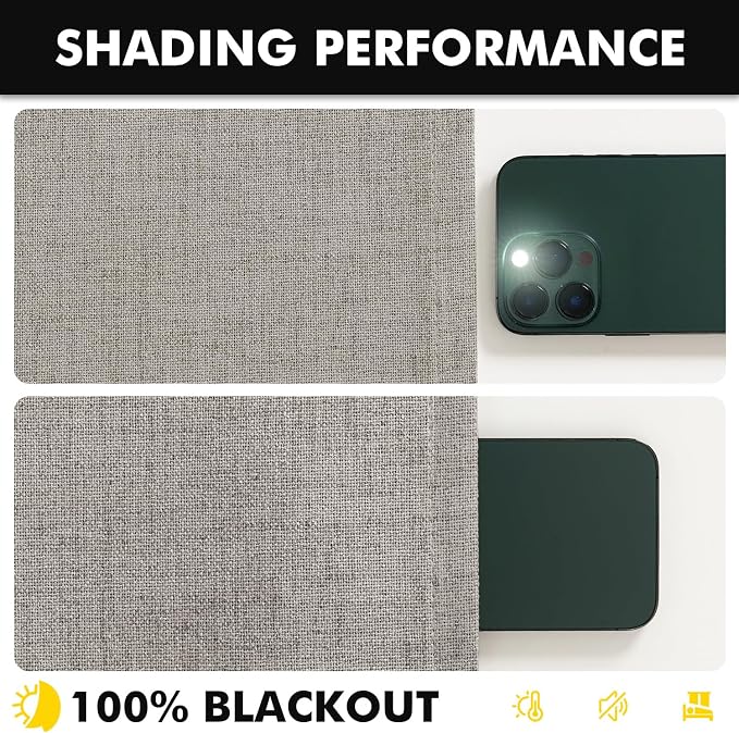 MIULEE 100% Blackout Curtains for Bedroom, Linen Solid Luxury Decor Thermal - Image 7