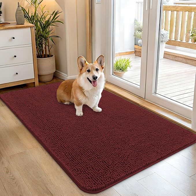 OLANLY Dog Door Mat for Muddy Paws 45x27, Absorbs Moisture and Dirt, Absorbent by OLANLY