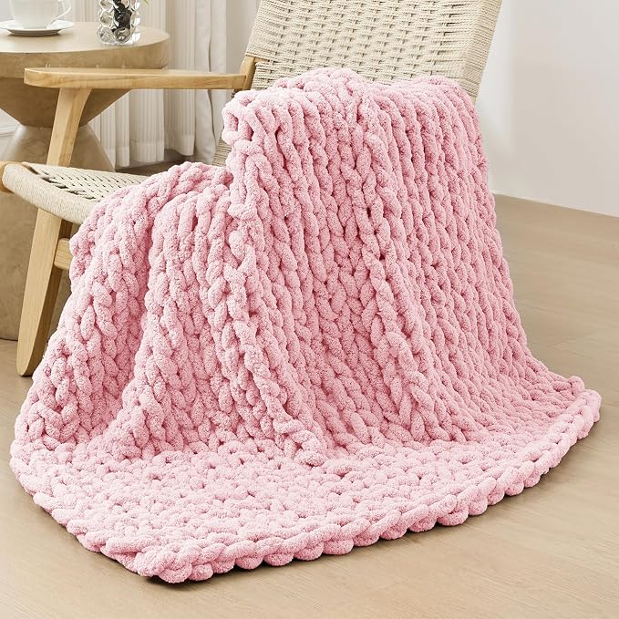 Bigacogo Chunky Knit Throw Blanket by Bigacogo