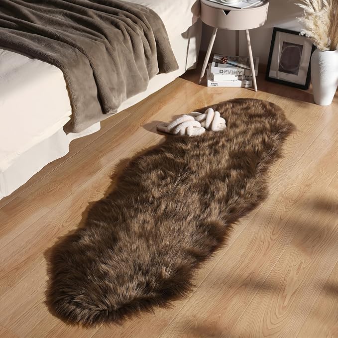Ashler Faux Fur Rug, Fluffy Shaggy Area Rug Ultra Soft 2 x 6 Feet Sheepskin Fur - Image 2
