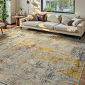 Ompaa Living Room Rug 6x9 Beige Area Rug Machine Washable Boho Rug Non Slip by OmpaaHomeDecor
