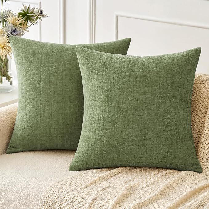 MIULEE Pack of 2 Couch Throw Pillow Covers 20x20 Inch Spring Soft Sage Green by MIULEE