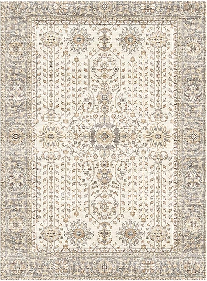 7x9 Area Rugs for Living Room, Thin Washable Rug, Non-Slip Foldable Area Rug - Image 3