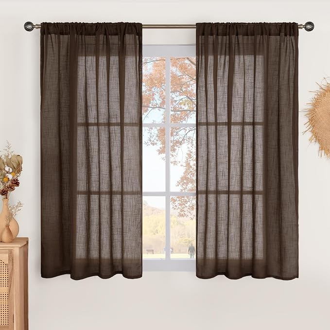 BGment Linen Curtains 54 Inch Length by BGment