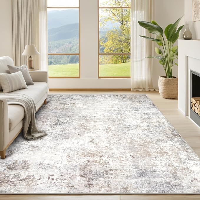 Washable Rugs 6x9 Area Rugs for Living Room, Modern Abstract Rugs for Bedroom by Srugn