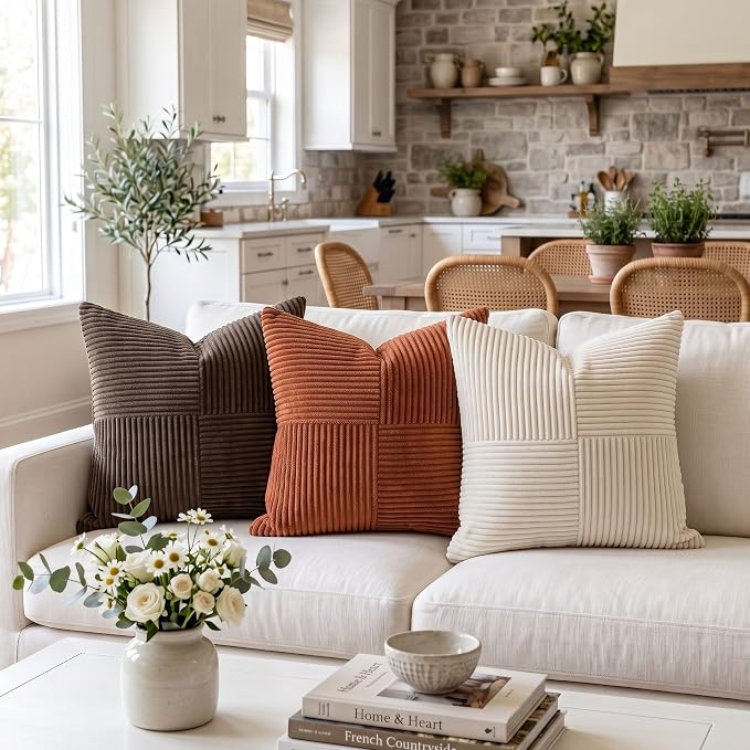 Fancy Homi 2 Packs Rust Samll Decorative Throw Pillow Covers 14x14 Inch - Image 2