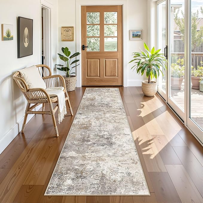 UERMEI 2X8 Washable Runner Rug for Hallway: Soft Neutral Modern Abstract Area - Image 7