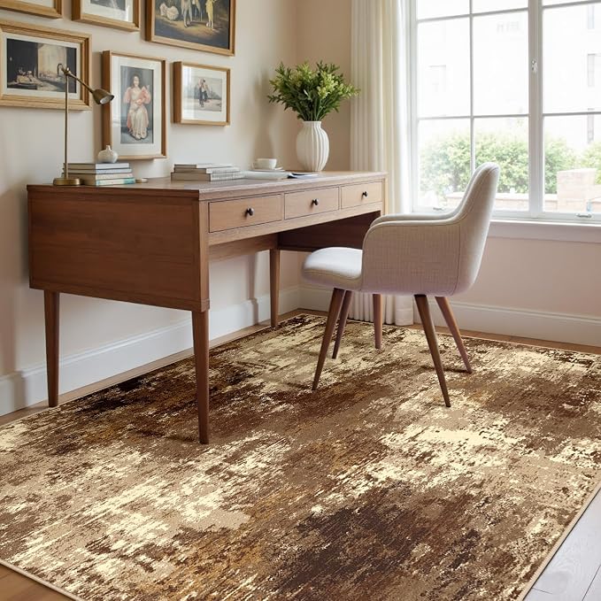 Washable Area Rugs 4'x6' Non-Slip Modern Abstract Soft - Image 3