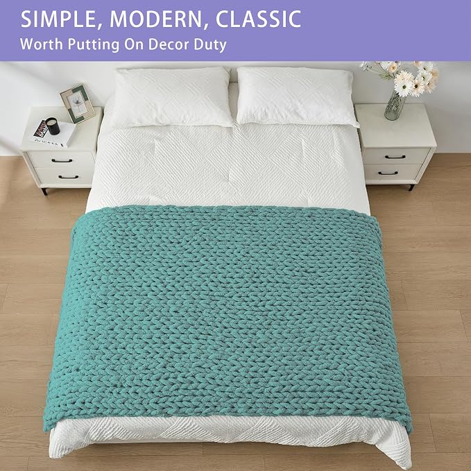 Bigacogo Chunky Knit Throw Blanket - Image 3