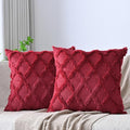 Set of 2 Soft Moroccan Throw Pillow Covers 24x24 Inch Plush Boho Decorative by Cozoomy