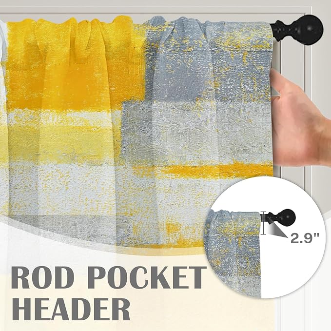 Emvency 4 Pack Valances Window Treatments, 52x18 Inch Rod Pocket Valances - Image 5