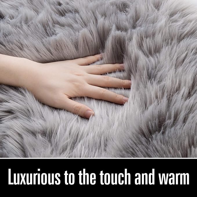 LOCHAS Soft Fluffy Faux Fur Rugs - Image 3
