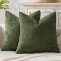 MIULEE Pack of 2 Couch Throw Pillow Covers 20x20 Inch Olive Green Modern Boho by MIULEE