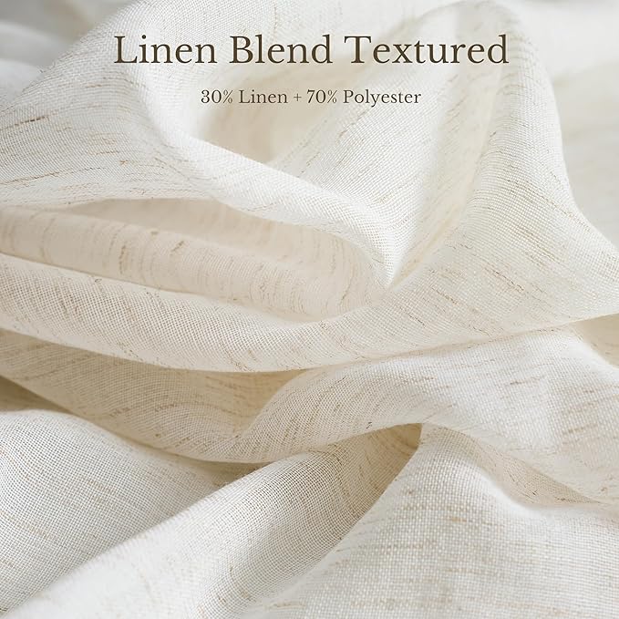 NICETOWN Semi Sheer Linen Curtains - Image 4