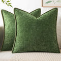 MIULEE Pack of 2 Couch Pllow Covers 18x18 Inch Moss Green Farmhouse Decorative by MIULEE