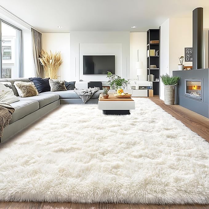 Pionblank 8x10 Rug for Living Room, Fuzzy Plush Large Area Rug, Fluffy Modern by PIONBLANK