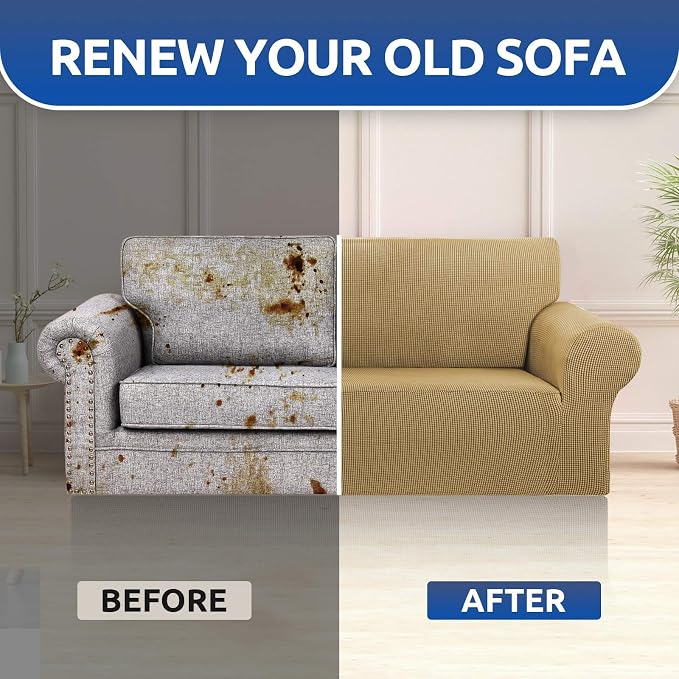 KEKUOU Stretch Loveseat Sofa Cover Slipcover, Couch Covers - Image 7