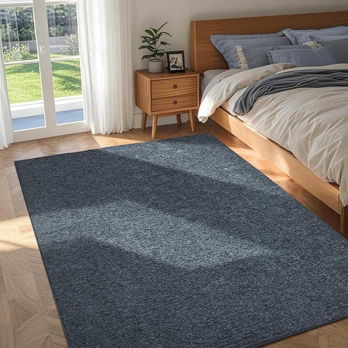 FinRèc 4x6 Washable Area Rugs for Bedroom Living Room, Low Pile Thin Rug Solid - Image 2