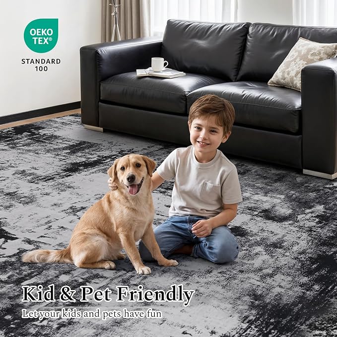 Rugflix 5x7 Area Rugs for Living Room, Washable Large Rug Stain-Resistant Low - Image 6