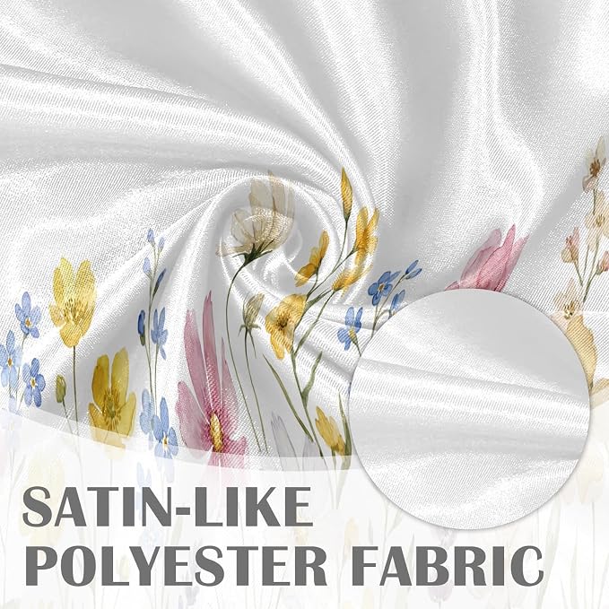 Emvency 4 Pack Valances Window Treatments, Spring Wildflower Flower Blackout - Image 4