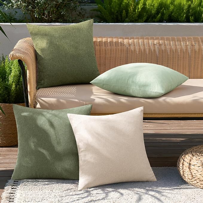 MIULEE Pack of 4 Decorative Throw Pillow Covers Linen Waterproof Pillow Covers - Image 3