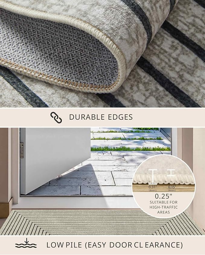 Latte&Fog 9x12 Area Rug for Living Room, Extra Large Beige Modern Abstract - Image 5