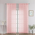 Chyhomenyc Blush Pink Sheer Curtains 96 Inch Length 2 Panels Set, Light by Chyhomenyc