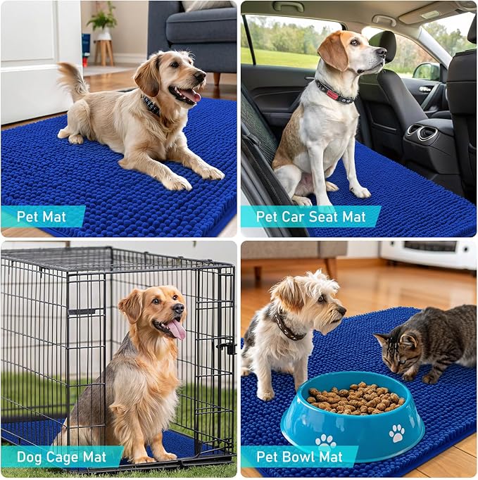 OLANLY Dog Door Mat for Muddy Paws 50x30, Absorbs Moisture and Dirt, Absorbent - Image 7