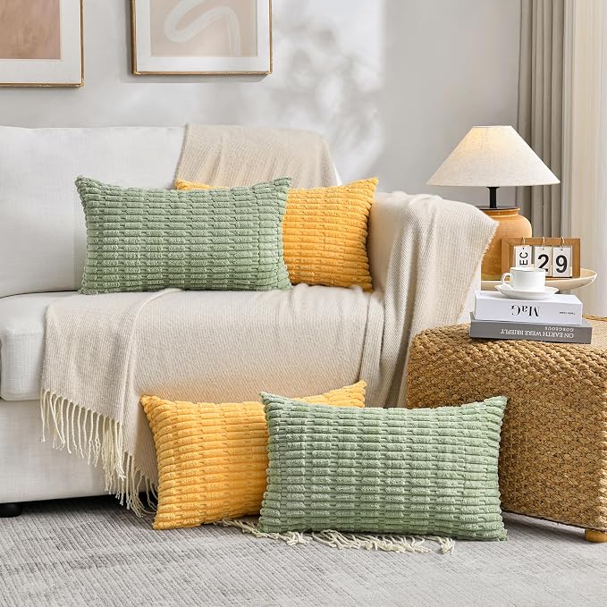 Fancy Homi Set of 4 Spring Lumbar Rectangle Decorative Throw Pillow Covers - Image 7