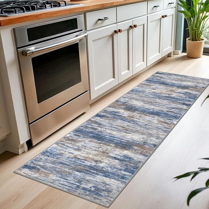KOZYFLY Modern Abstract Washable Rug Runner 2x7 Hallway Runner Rug Non-Slip - Image 3