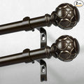 2 Pack Bronze Curtain Rod, Heavy Duty 1 Inch Decorative Curtain Rods by Wolistsa