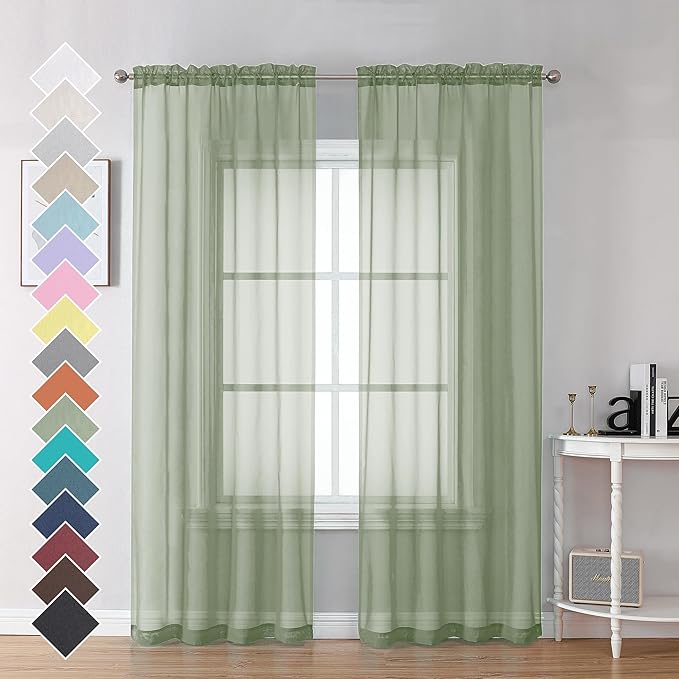 OVZME Bedroom Curtains 2 Panel Sets 84" Inch Length - Image 2