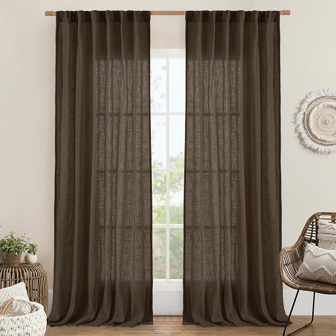 LAMIT 95 Inches Long Linen Curtains by LAMIT