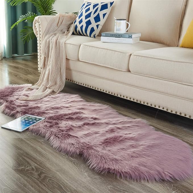 EasyJoy Ultra Soft Fluffy Shaggy Area Rug Faux Fur Rug Chair Cover Seat Pad - Image 8