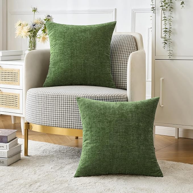 MIULEE Pack of 2 Couch Throw Pillow Covers 18x18Inch Soft Moss Green Spring - Image 5