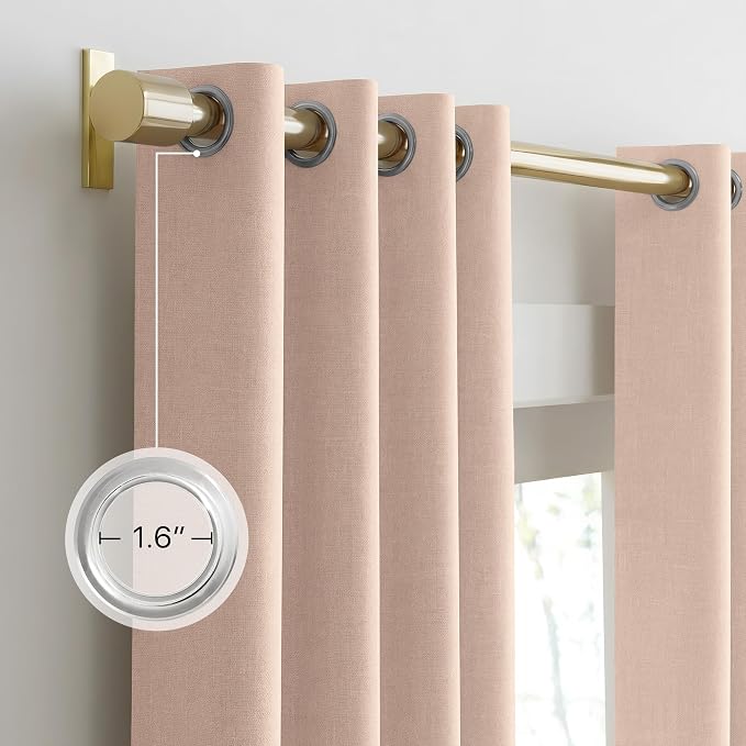 NICETOWN 100% Absolutely Blackout Linen Curtains - Image 4