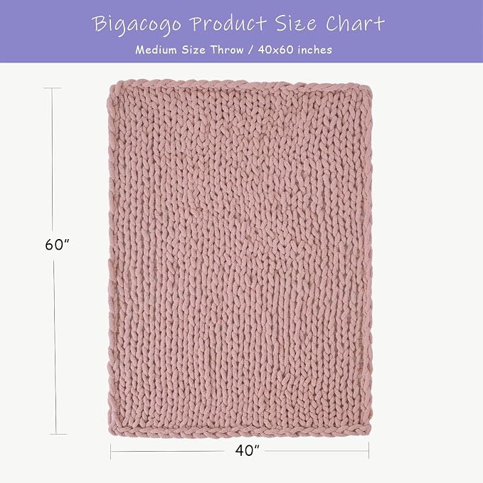 Bigacogo Chunky Knit Throw Blanket - Image 2
