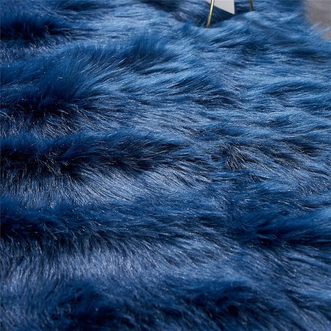 EasyJoy Ultra Soft Fluffy Shaggy Area Rug Faux Fur Rug Chair Cover Seat Pad - Image 4