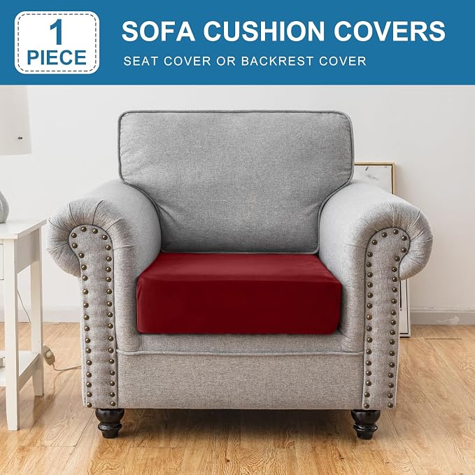 Couch Cover Stretch Velvet Sofa Cushion Cover 1-Piece - Image 3