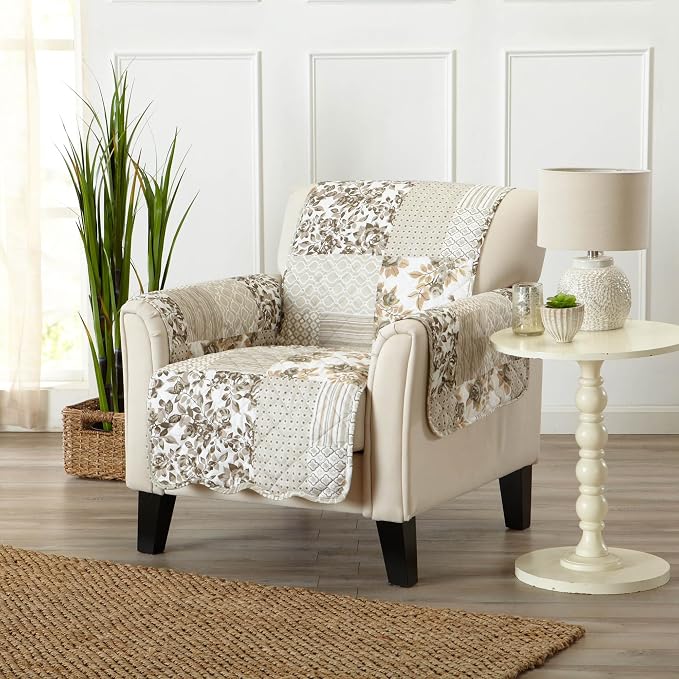 Great Bay Home Reversible Patchwork Chair Cover - Image 2