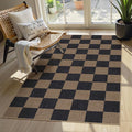 Lahome Colette Checkered Easy Jute 3x5 Rug, Washable Rugs by Lahome