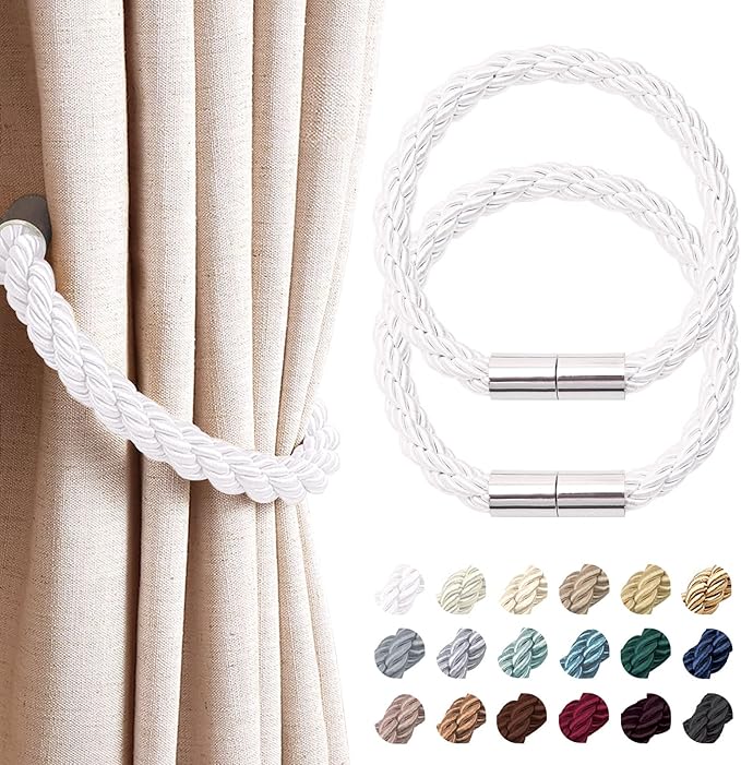 NICEEC 2 Pack Strong Magnetic Curtain Tiebacks Modern Simple Style Drape Tie by NICEEC