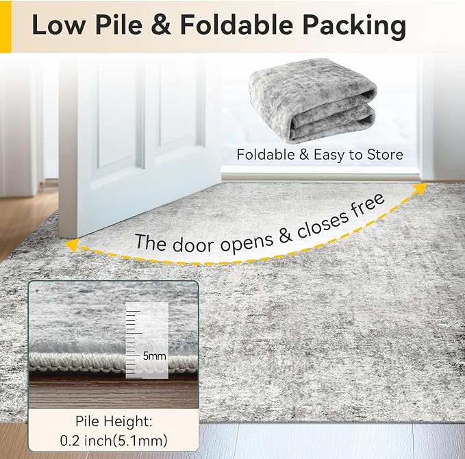 Washable Area Rugs 6'x9' Non-Slip Modern Abstract Soft - Image 7