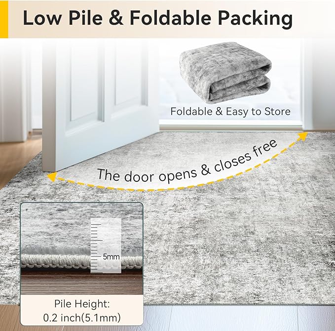 Washable Area Rugs 5'x7' Non-Slip Modern Abstract Soft - Image 7