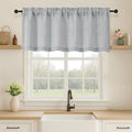 OVZME Grey Valance for Windows, Light Filtering Faux Linen Textured Small by OVZME