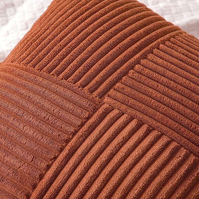 MIULEE Dark Rust Decorative Throw Pillow Covers 20x20 Inch - Image 2