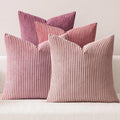 MIULEE Pack of 4 Purple Pink Valentines Corduroy Decorative Throw Pillow Covers by MIULEE